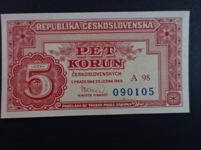 5 Kčs 25.1.1949 série A 98