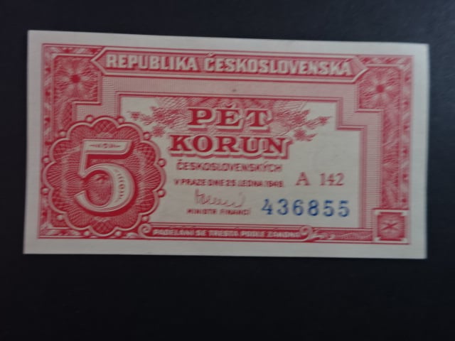 5 Kčs 25.1.1949 série A 142