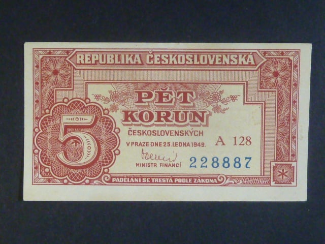 5 Kčs 25.1.1949 série A 128