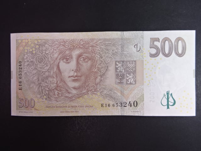 500 Kč 2009 série E 16 žlutý papír