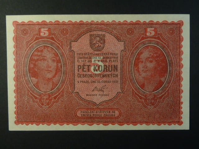5 Kč 1919 série 0164
