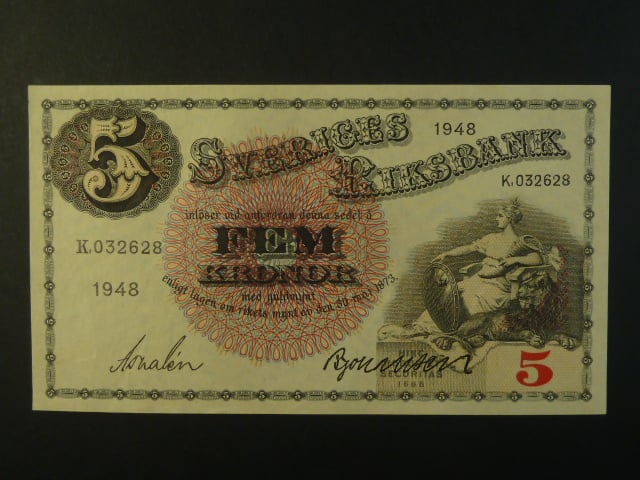 5 Kronor 1948 var. podpisu 1, Pi. 33ae.