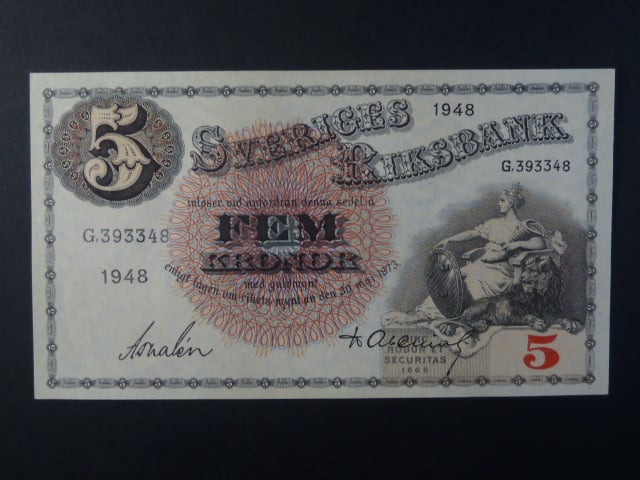 5 Kronor 1948 var. podpisu 2, Pi. 33ae.