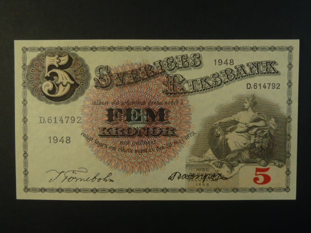 5 Kronor 1948 var. podpisu 4, Pi. 33ae.