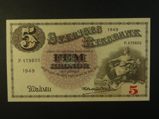 5 Kronor 1949 var. podpisu 2, Pi. 33af.