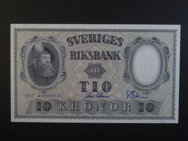 10 Kronor 1957 var. podpisu 2, Pi. 43e
