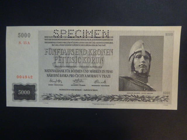 5000 K 1944 série 15 A, perf. SPECIMEN