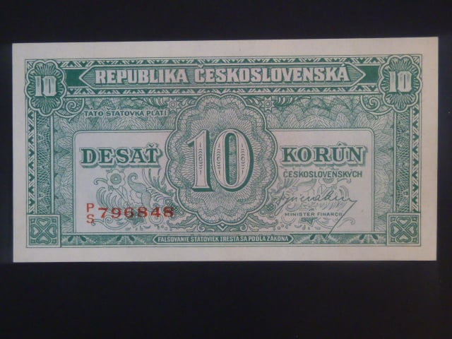 10 Kčs 1945 série P/S