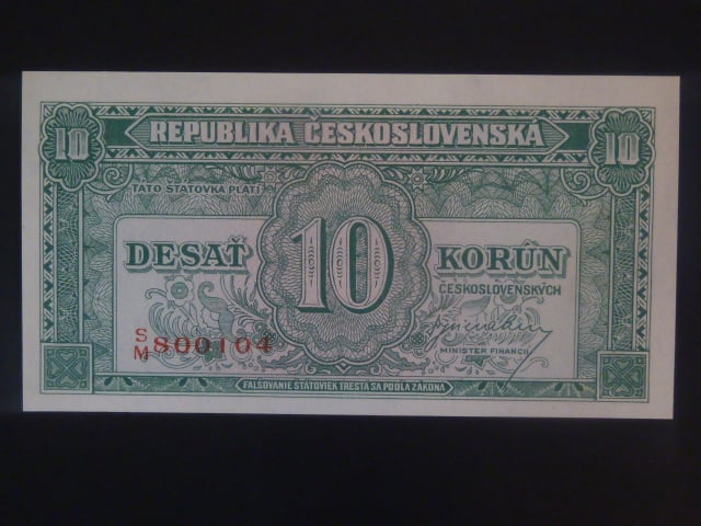 10 Kčs 1945 série S/M