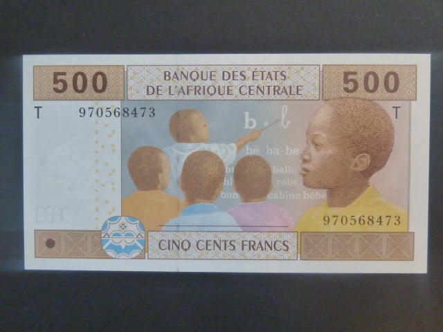 STŘEDOAFRICKÉ STÁTY-KONGO, 500 Francs 2002 T, BNB. B106Td2, Pi. 106T