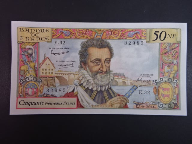 50 Nouveaux Francs 3.9.1959, BNB. 1001a, Pi. 143