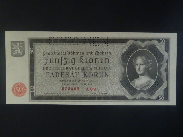 50 K 1940 série A 09, perforace SPECIMEN