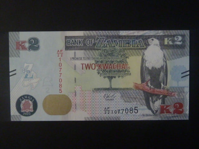 ZAMBIE, 2 Kwacha 2022, BNB. B165c, Pi. 62c