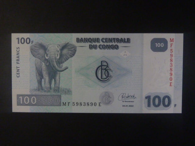 KONGO, 100 Francs 2022 MF/E, BNB. B320f, Pi. 98B