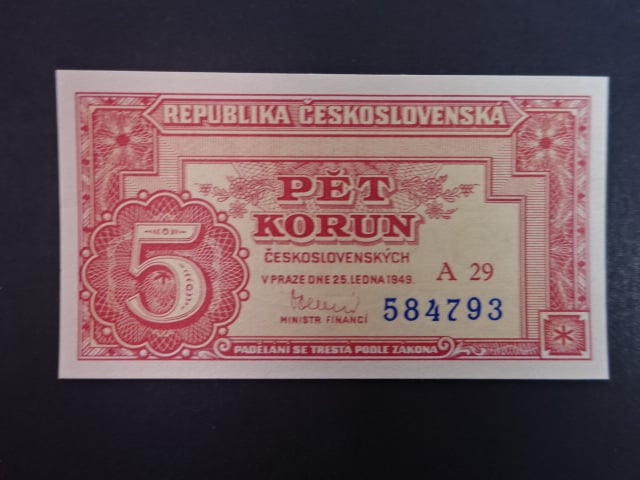5 Kčs 25.1.1949 série A 29