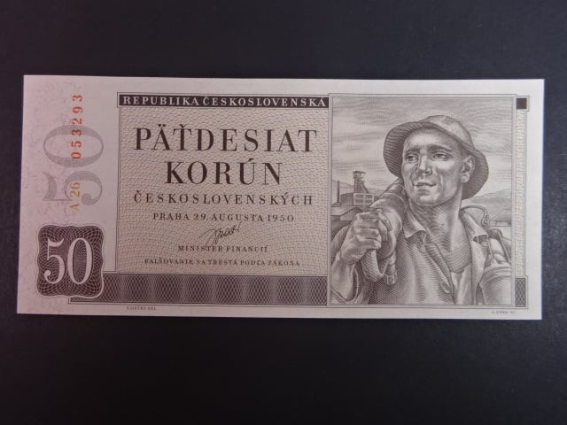 50 Kčs 29.8.1950, série A 26