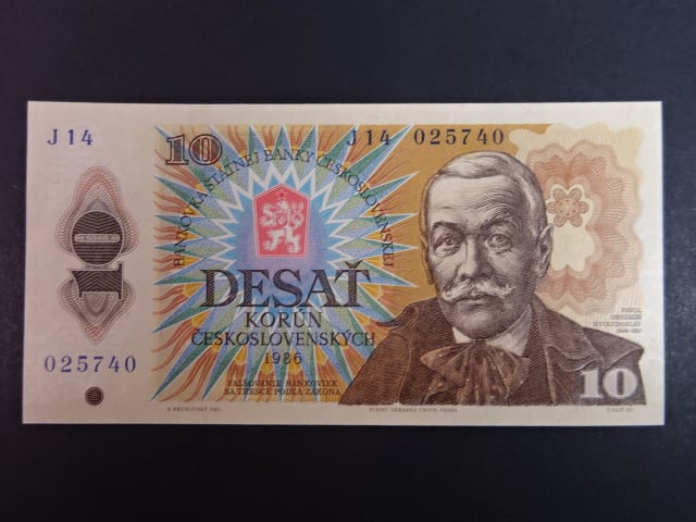 10 Kčs 1986 série J 14