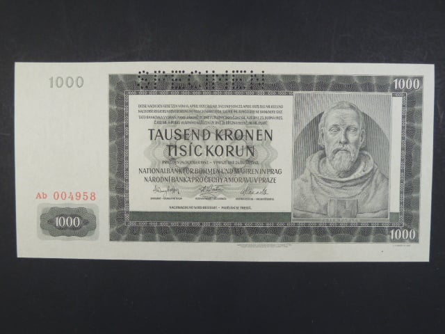 1000 K 1942 série Ab, II. vydání, perf. SPECIMEN