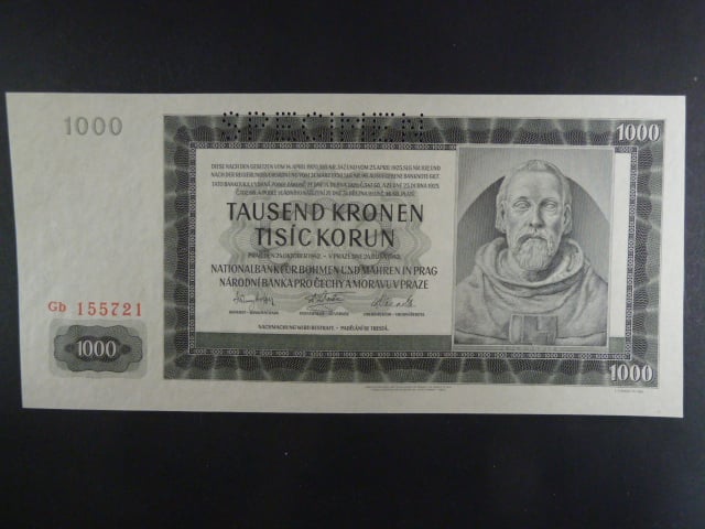 1000 K 1942 série Gb, II. vydání, perf. SPECIMEN