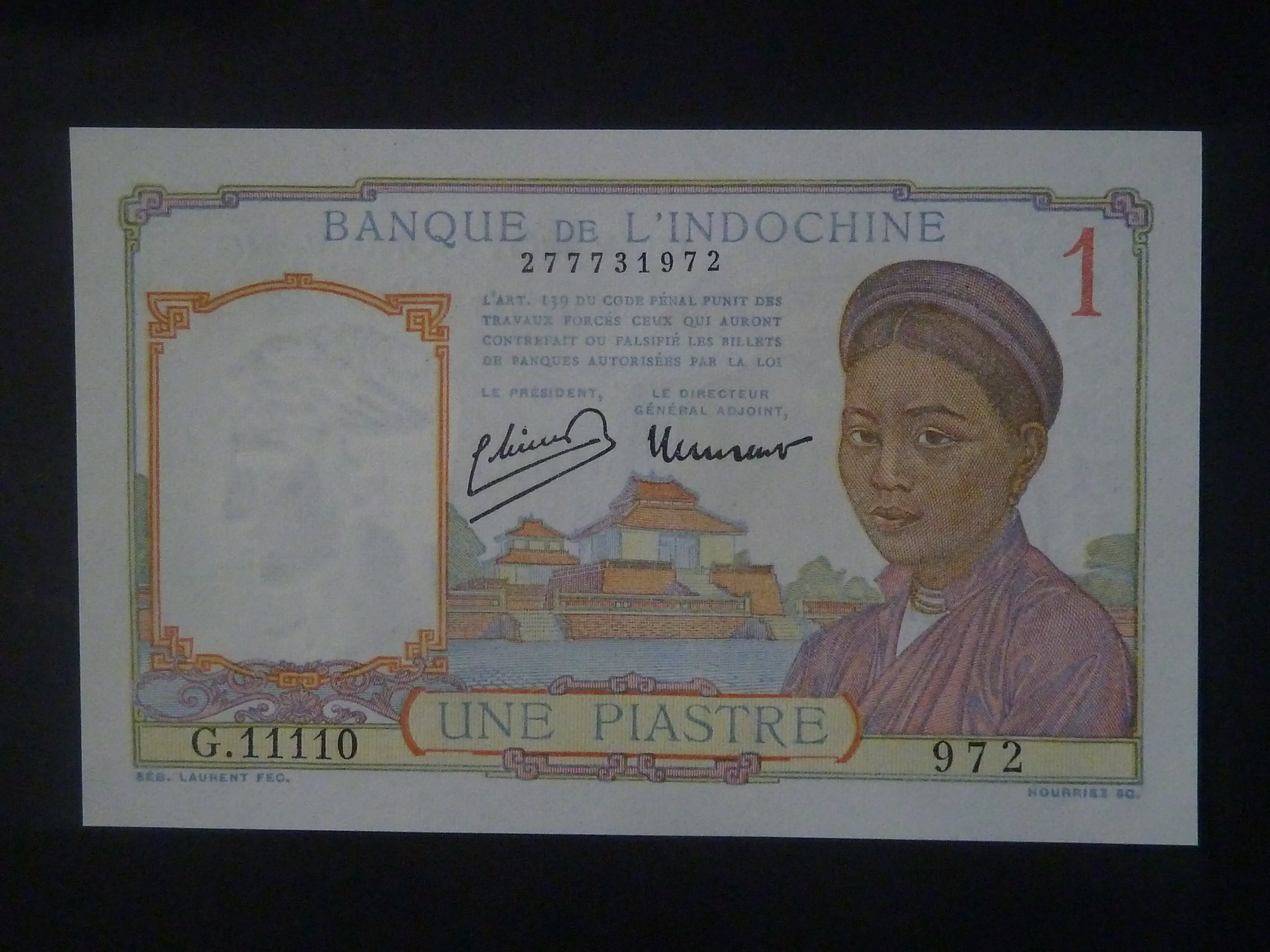 FRANCOUZSKÁ INDOČÍNA, 1 Piastre 1949, BNB. B141d, Pi. 54