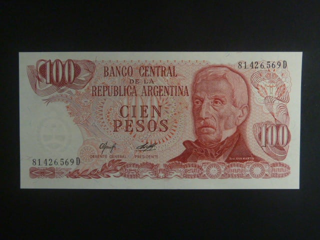 ARGENTINA, 100 Pesos 1977, BNB. B355c, Pi. 302