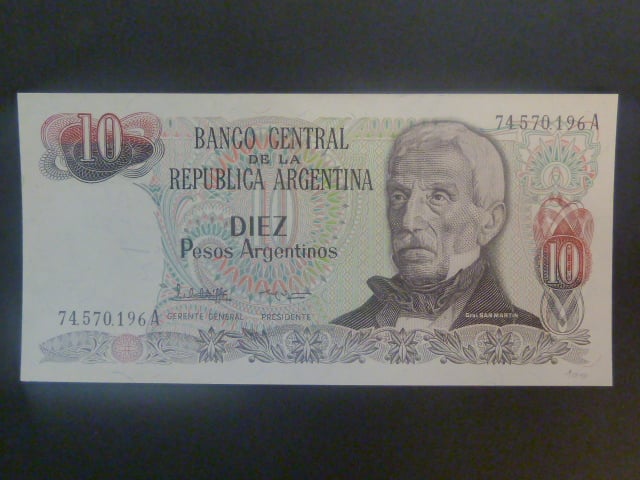 ARGENTINA, 10 Pesos 1984, BNB. B366b, Pi. 313