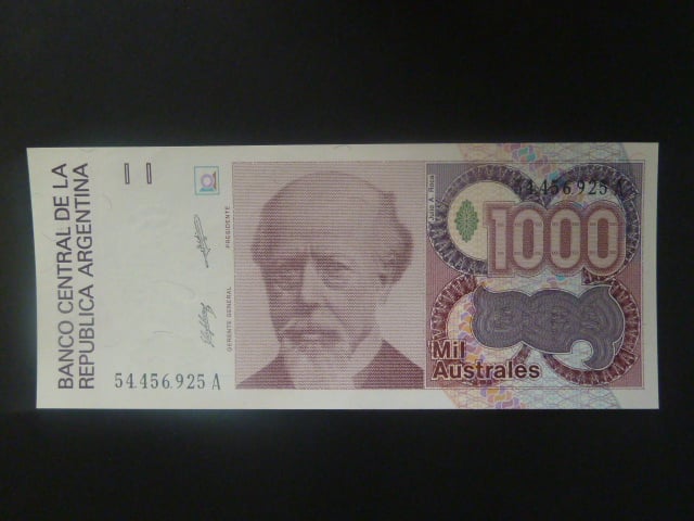 ARGENTINA, 1000 Australes 1988, BNB. B382a, Pi. 329