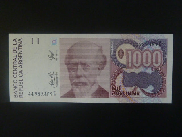 ARGENTINA, 1000 Australes 1990, BNB. B382f, Pi. 329