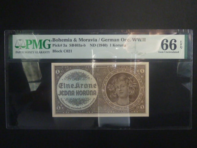 1 K 1940, série C 021, PMG 66