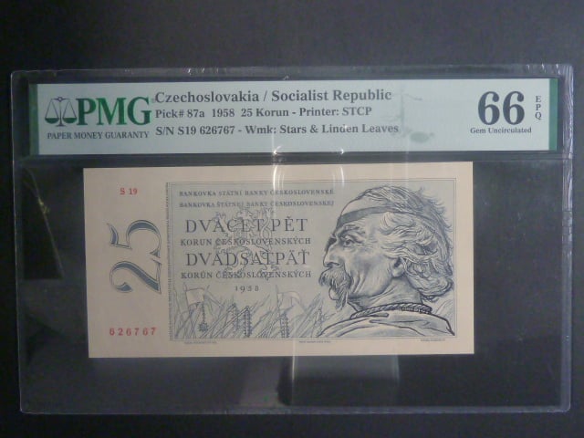 25 Kčs 1958 série S 19, PMG 66
