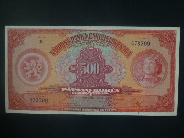 500 Kč 1929 série D