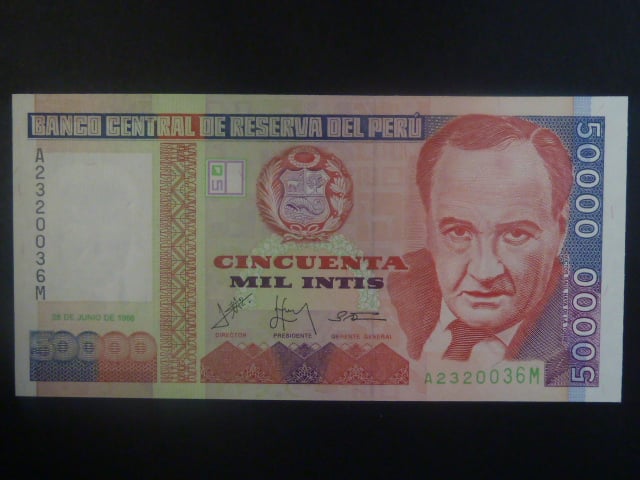 PERU, 50000 Soles de Oro 1988, BNB. B481a, Pi. 143
