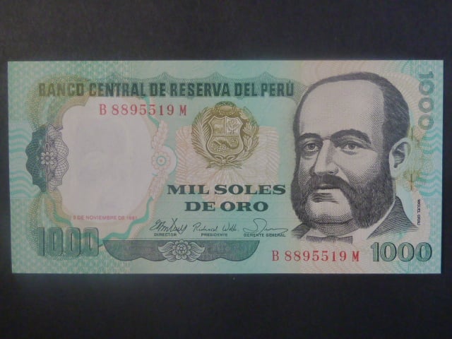 PERU, 1000 Soles de Oro 1989, BNB. B446a, Pi. 122