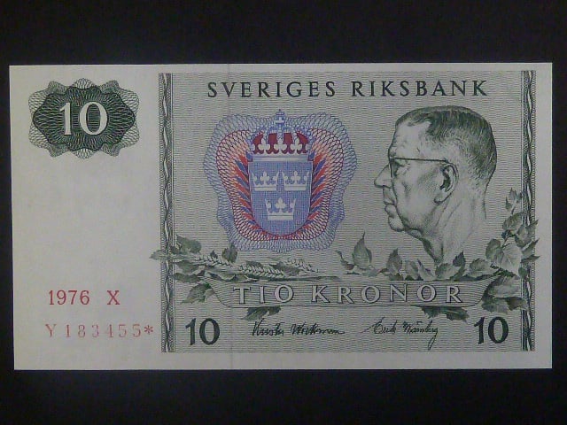 10 Kronor 1976, replacement,  Pi. 52r2