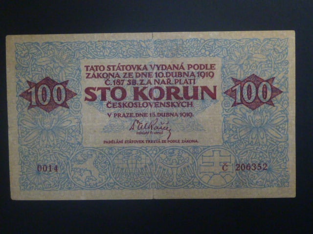 100 Kč 1919 série 0014
