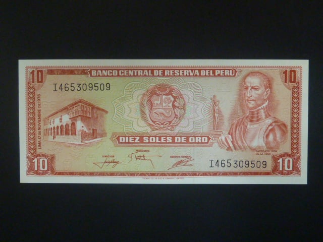 PERU, 10 Soles 1976, BNB. B435h, Pi. 100