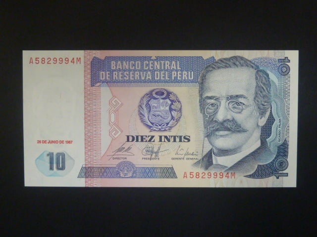 PERU, 10 Soles 1987, BNB. B467a, Pi. 129