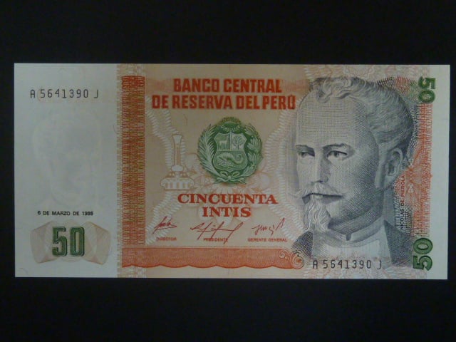 PERU, 50 Soles 1986, BNB. B469a, Pi. 131