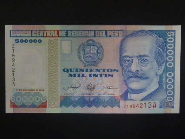 PERU, 500000 Soles 1989, BNB. B488a, Pi. 137