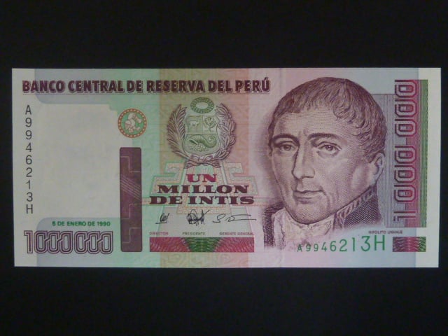 PERU, 1000000 Soles 1990, BNB. B489a, Pi. 138