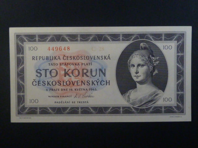 100 Kčs 1945 série C 28