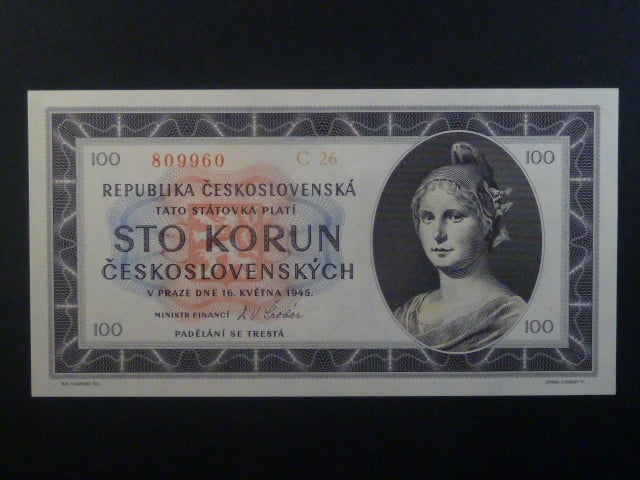 100 Kčs 1945 série C 26