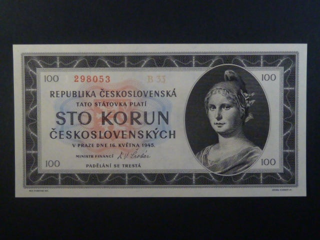 100 Kčs 1945 série B 33