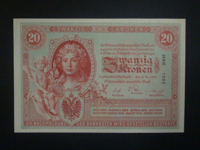 20 K 1900 série 1095, nádherný původní stav