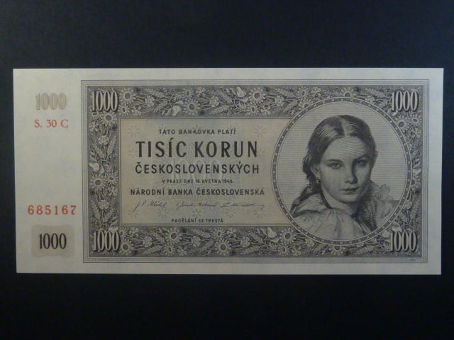 1000 Kčs 1945 série C 30