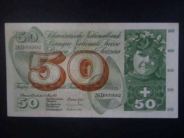 50 Franken 15.5.1968, podpis 43, BNB B333k, Pi. 48h