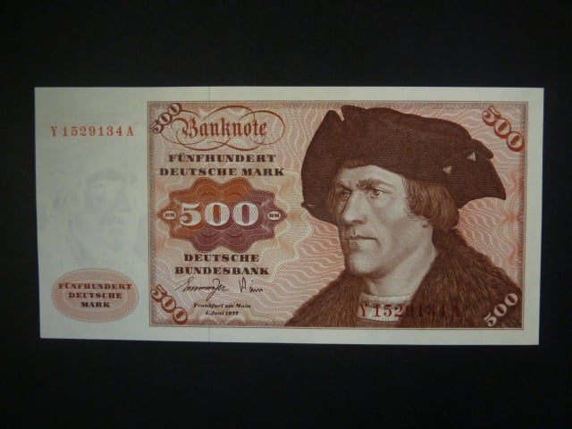 500 Deutsche Mark 1977, série Y/A replacement, Ro. 279b, Pi. 35b, Grab. BRD-23b