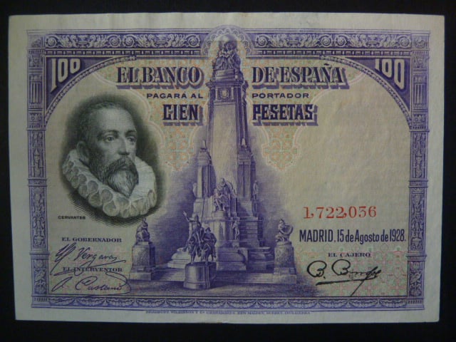 100 Pesetas 1928, (v oběhu: 1937), BNB. B520a, Pi. 76