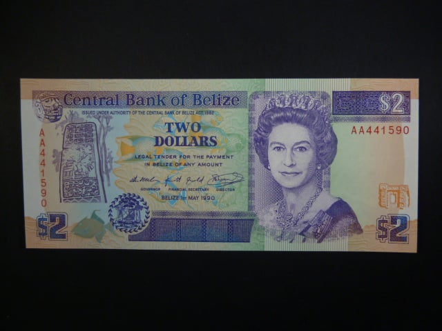 BELIZE, 2 Dollars 1990, BNB. B310a, Pi. 52