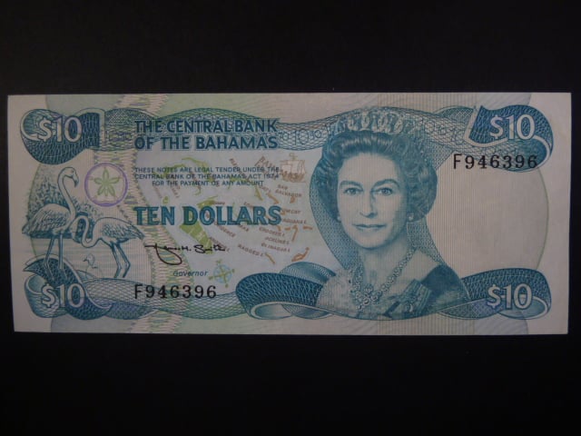 BAHAMY, 10 Dollar 1974, BNB. B311b, Pi. 46